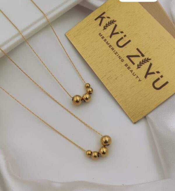 GOLDEN BEADS  ANTI-TARNISH NECKLACE