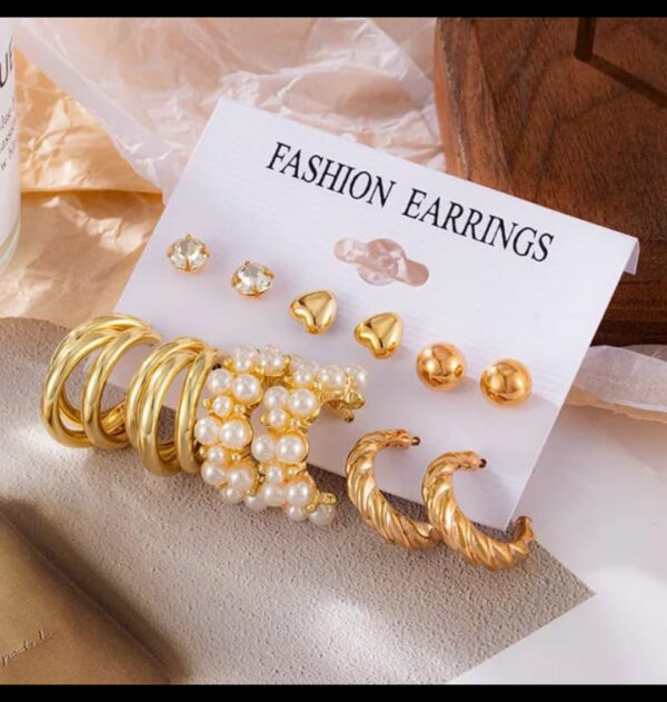 HOOPS COMBO CARD SET 6 PAIRS - GOLD