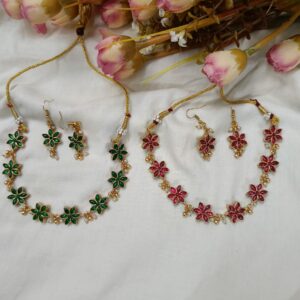 REVERSIBLE NECKLACE WITH EARRINGS