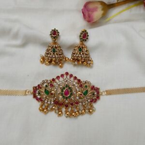 CHOCKER NECKLACE WITH JHUMKA PREMIUM QUALITY