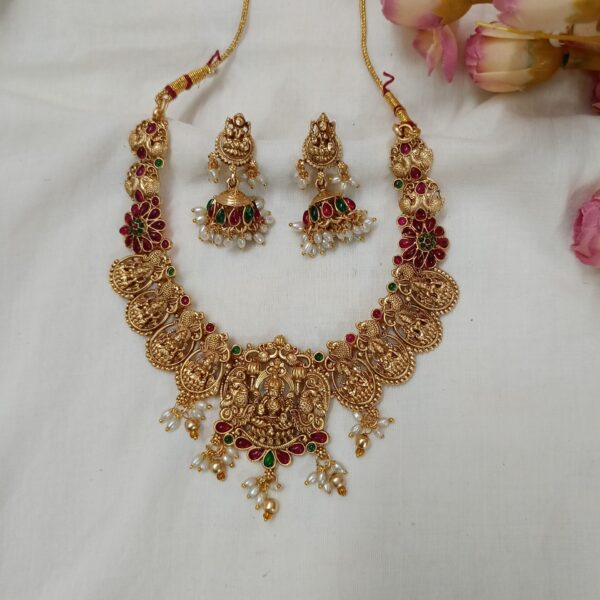 MAHALAKSHMI NECKLACE WITH JHUMKA